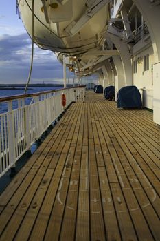 Cruise ship deck exterior.