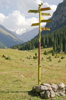 Kyrgyzstan. A rose of winds in mountains.