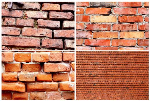 four kind of bricks wall - four kind of background