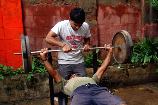 Two young boys at gym / india sport