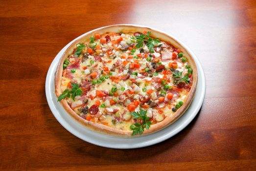 Fast food Pizza.Natural form foods.  Shot in a studio