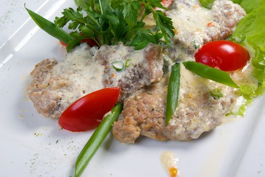 Italian kitchen.meat with vegetable