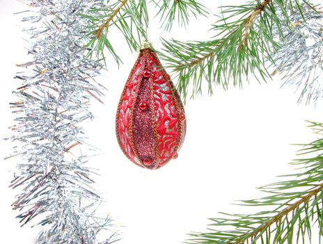 Christmas Tree Ornament isolated on white background 