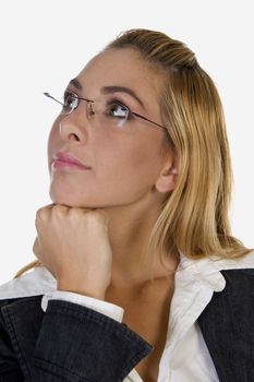 stylish pose of businessperson on an isolated background