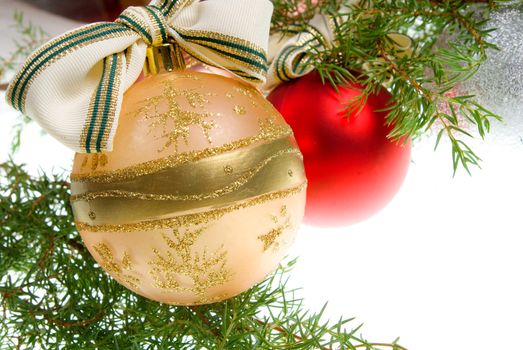 christmas tree decoration on white background