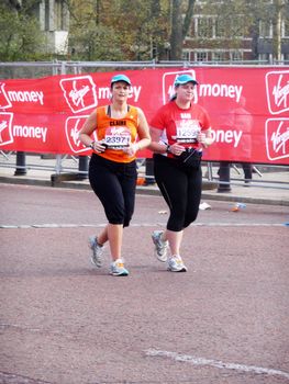LONDON - APRIL 25: Runners at the 2010 London Marathon April 25th, 2010 in London, England 