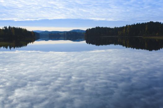 Autumn lake photo at sunset from Finland