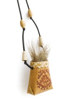 Necklace wad made by the nothern nation (Mansi). It will give its owner - Luck. This necklace was made of birck bark and fur of the wild sqwirrel