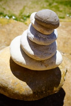 Stone composition on the stone beach