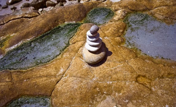 Stone composition on the stone beach