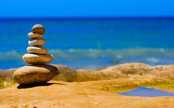 Stone composition on the stone beach