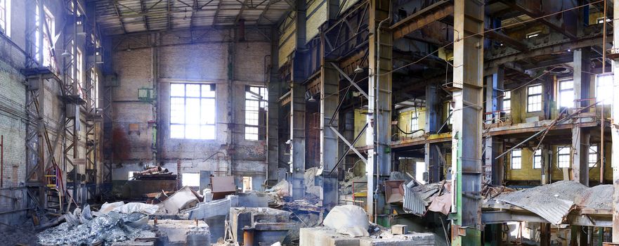 Ruins of the thrown cement works of 60th years