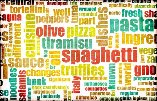 Italian Cuisine Food Menu in a Restaurant