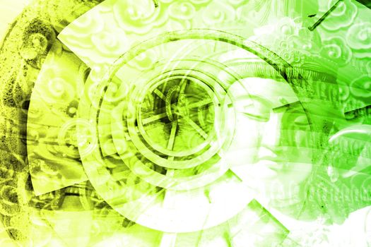Mystical Asia Montage Abstract Background Wallpaper