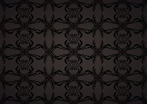 Gothic seamless background wallpaper in balck and grey with floral theme