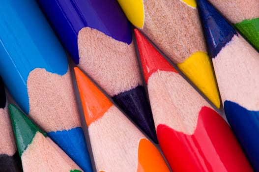 Close-up image of multicolor pencils background