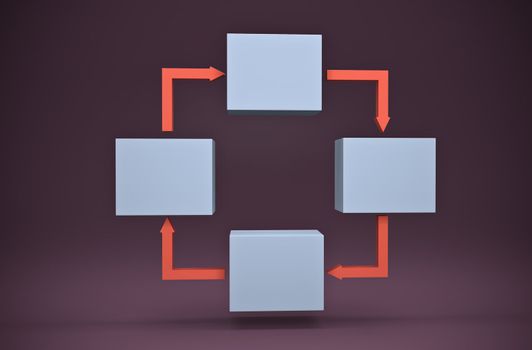 flow chart; 3D rendered image
