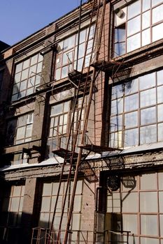 Industrial building in the old factory in Moscow, Russia, taken on May 2010