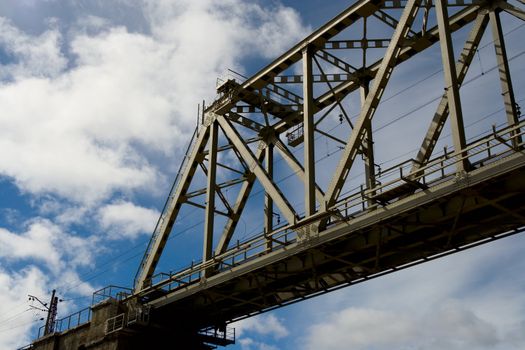 The railway bridge on a background of clouds