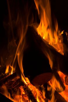 The tourist fire. Fiery abstraction. Background. Texture.