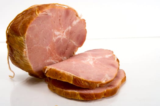 Appetizing piece of smoked meat
