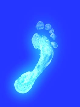 Illustration of a glowing footprint