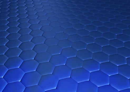 Abstract blue hexagonal background