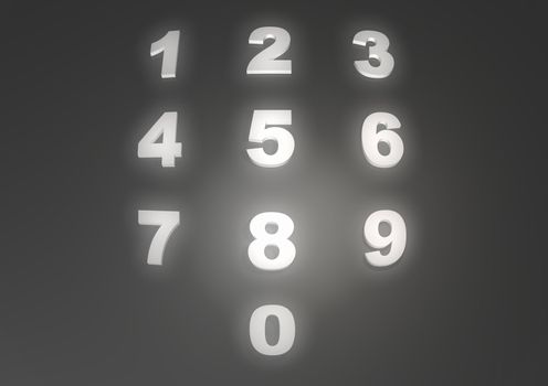 Illustrated glowing numbers