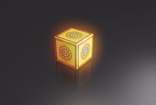 Rendering of a glowing puzzle box