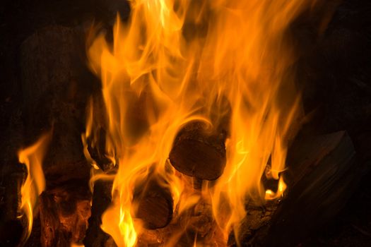 The tourist fire. Fiery abstraction. Background. Texture.