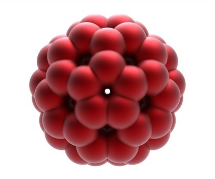3d model of molecule fulleren isolated on white