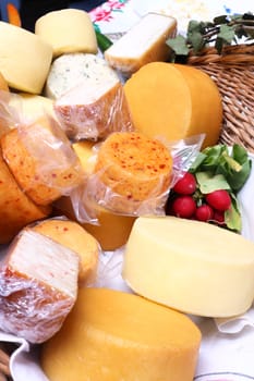 Various species of cheese on local market