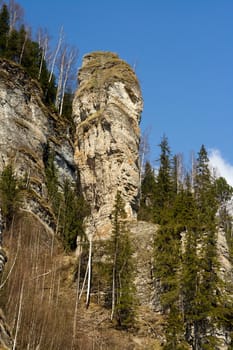 Column on mountain. A landscape.