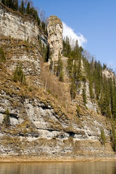 Column on mountain. A landscape.