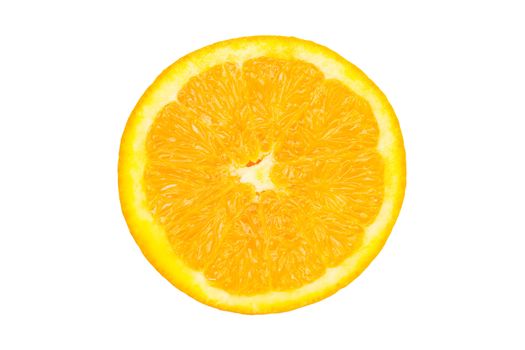 An orange on the white background