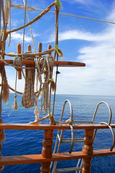 ropes and ship's ladder taken at a yatch