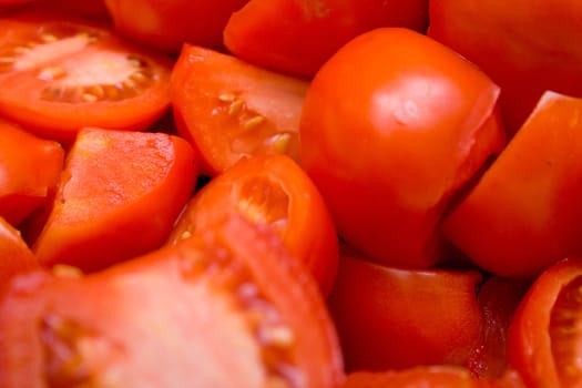 ripe perfect cuted tomatoes background