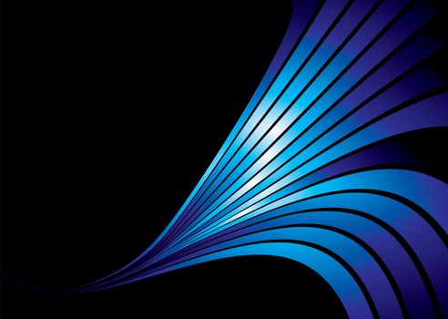 Abstract blue and black background with a wave design