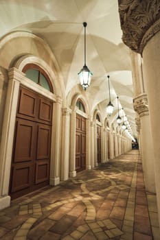 corridor, italian building style