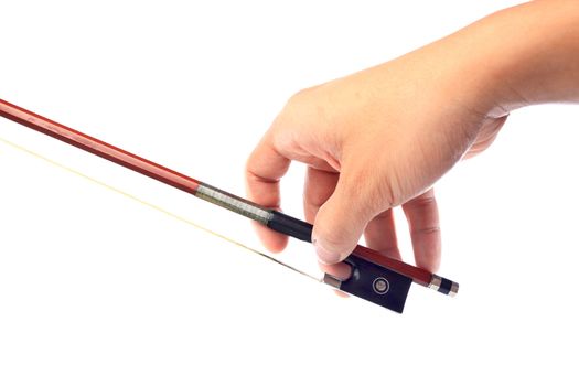 violin bow hold by hand