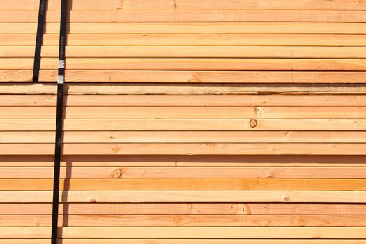 Stack of Building Lumber at Construction Site.