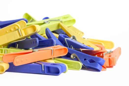 colorful clips on a white background