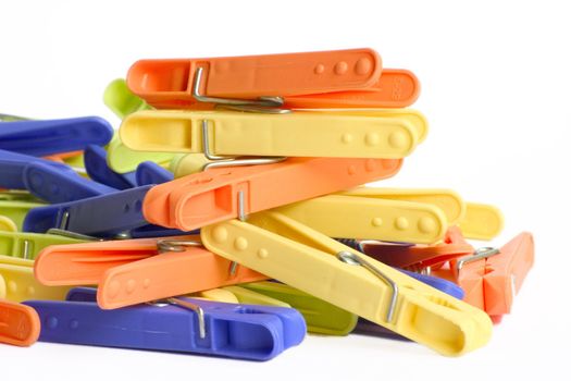 colorful clips on a white background