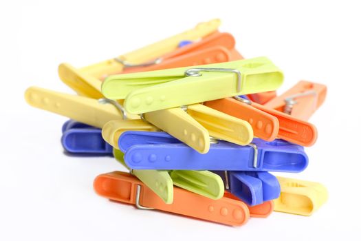 colorful clips on a white background