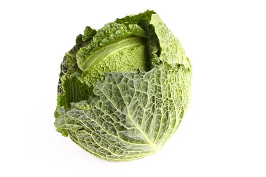 Green cabbage isolated on white background