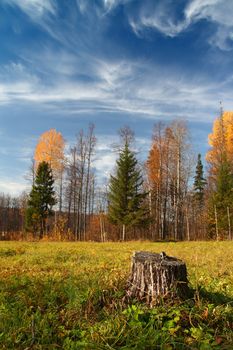 autumn landscape in Ural mountains Russia