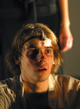 Stage from performance "Dream in summer night". Russian actor Dmitry Kosenkin