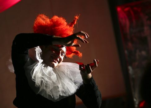 Stage from performance "Dream in summer night". Russian actor Mihail Fateev