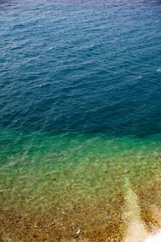 An aerial view of a beach and ocean - background texture