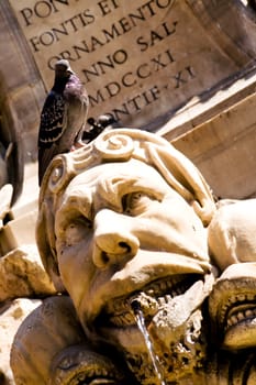 Fountain on Piazza della Rotonda in Rome, Italy